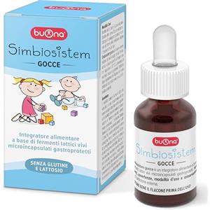 Buona Simbiosistem Gocce 10ml, Fermenti Lattici Bambini, Per Equilibrio della Flora Intestinale, Probiotici Senza Glutine e Lattosio, Fermenti Lattici Probiotici Bambini, Made in Italy