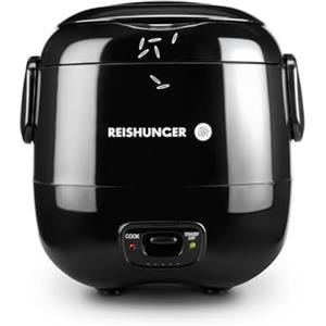 REISHUNGER Mini cuociriso, nero | 0,3 L - 1-2 porzioni | rivestimento ceramico di alta qualità - pentola Premium | Dimensioni maneggevoli per piccole famiglie e in viaggio