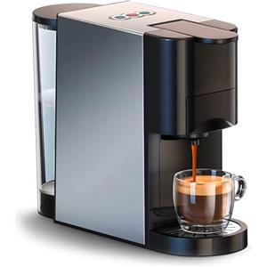 Avilia Macchina per Caffè 5 in1 con Multicapsule e Serbatoio 180ml 1450W - Adatto per Nespresso, Lavazza A Modo Mio, Dolce Gusto, Cialde ESE e Caffè Macinato - Dimensioni 11x24x31cm - 19bar