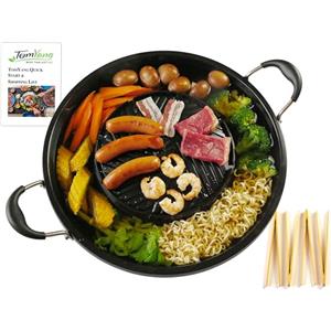TomYang BBQ Padella da Campeggio - Il Grill Originale Thai & Hot Pot, Grill Coreano BBQ, Padella Mookata Thai Hot Pot
