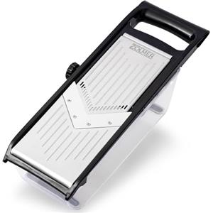 ZOLMER® - Mandolina per verdure professionale regolabile con due lame taglia verdure julienne extra affilate - Mandolina con contenitore e protezione per dita - affetta verdure manuale