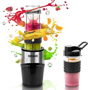 Duronic BL520 Mini frullatore elettrico 500W, Frullatore portatile con 2 borracce da 570ml e 400ml senza BPA, Blender compatto portatile, Frullatore per smoothie, cocktail, cibo per bebe, frullati