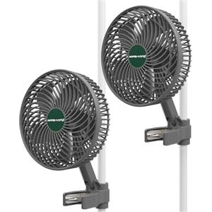 MARS HYDRO Upgrade 2 Pezzi Clip Ventilatore M6 per Grow Oscillante Silenzioso Piccolo per Growzelt, 10 Livelli di Velocità, Ventilatore per Grow Oscillante Agganciabile Mini Fan per Growzelt