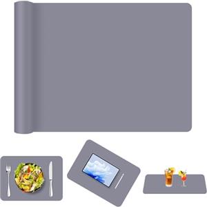 AUAUY Spianatoia per Impastare Silicone, 70x50cm Tappetino da Forno in Silicone, Spianatoia per Impastare Antiaderente per Pasta, Pizza, Pasticcino, Torta, Resistente al Calore (Grigio Scuro)