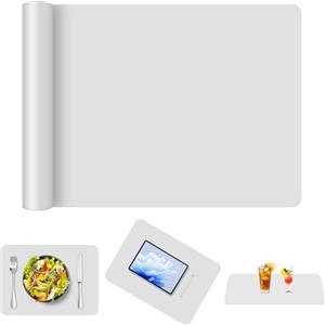 AUAUY Spianatoia per Impastare Silicone, 70x50cm Tappetino da Forno in Silicone, Spianatoia per Impastare Antiaderente per Pasta, Pizza, Pasticcino, Torta, Resistente al Calore (Grigio Chiaro)