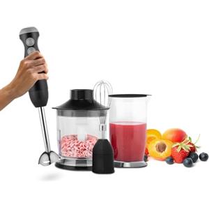 Wintem - Frullatore a Immersione 4 in 1 con Lama Inox Ultra Resistente, Accessori Inclusi per Tritare, Montare e Miscelare, Ideale per Smoothie, Zuppe e Salse Cremose