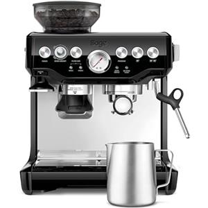 Sage - The Barista Express - Macchina Caffè Espresso con Cono Integrato, Pre-infusione a Bassa Pressione e Lancia Vapore Manuale per il Latte - Sesamo Nero, Lattiera