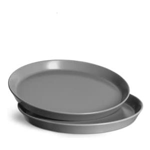 Springlane Kitchen SPRINGLANE Servizio di stoviglie in porcellana (Antracite, Set di 2 piatti da colazione)