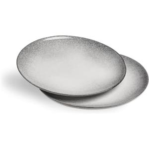Springlane Kitchen SPRINGLANE stoviglie grigie, servizio da tavola in gres Misty Cliff (Grigio, Set di 2 piatti)