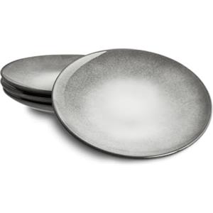 Springlane Kitchen SPRINGLANE stoviglie grigie, servizio da tavola in gres Misty Cliff (Misty Cliff, set di 4 piatti)
