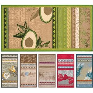 Olivo Tappeti OLIVO.shop SURF Tappeto cucina antiscivolo lavabile stampato, passatoia multiuso colorata, 6 disegni varie misure (AVOCADO GREEN, 40 x 60 cm)
