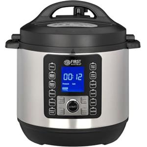 TZS First Austria - Pentola a pressione elettrica 6L con 12 programmi automatici - Multicooker 1000W per riso, cottura a vapore, slow cooking e pressione