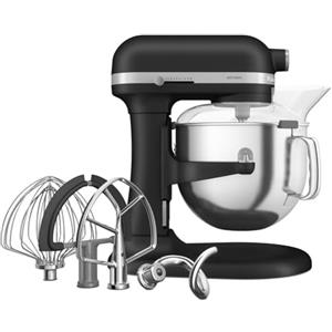 KitchenAid Robot da Cucina - Artisan - Robot da cucina multifunzione con ciotola sollevabile - Con 5 accessori in acciaio inox - 6,6L - Ghisa nero