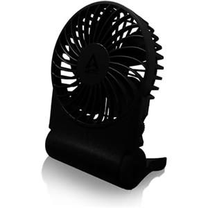ARCTIC Summair 2Go (Black) -Ventilatore Portatile Ricaricabile con Supporto, Velocità Regolabile in Modo Continuo, Autonomia da 4 a 77 Ore, Connessione USB-C (incl. Cavo USB-A) - Nero
