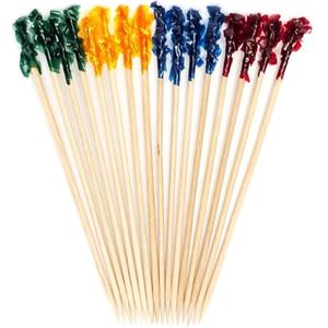 Mobi Lock 1200 Pezzi di Stuzzicadenti in Bambù Colorati con Frange - 6,5 cm (2,5 pollici) Rossi, Dorati, Verdi e Blu per Dolci, Antipasti, Frutta, Canapé, Taglieri & Vassoi - di Mobi Lock