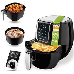 Liebfeld - Kit friggitrice ad aria calda [1800 W] con cestino per il pane I Airfryer XXL senza grassi e olio I Friggitrice ad aria calda (XXL)