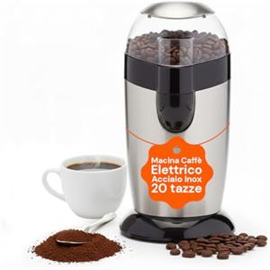 Avilia Trita Macina Caffè 120W con Lame in Acciaio Inox e Contenitore Igienico in Acciaio Inossidabile