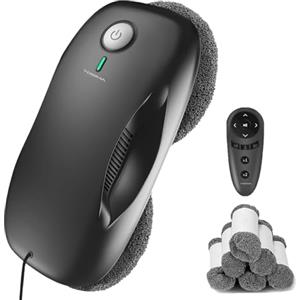 Tosima W2 Robot Lavavetri, Pulitore Automatico da 3800 PA con Telecomando, Navigazione Intelligente e Rilevamento Intelligente dei Bordi per uso Esterno e Interno con 12 Mops (6 Coppie)