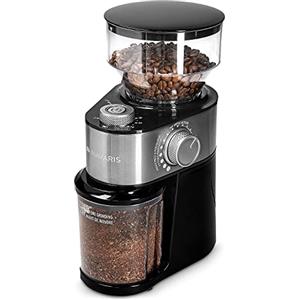 Navaris Macinacaffè Elettrico - Macina Caffè Regolabile 200 W - Macinino Trita Chicchi 250 g - Coffee Grinder per Macchinetta del Caffè - Argento