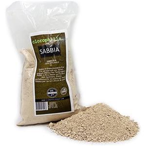 clorophilla. Sabbia fine 0-4 100% Naturale Adatta a terrari, acquari, Tartarughe e rettili, Non spolvera, drena Perfettamente - 1 Litro