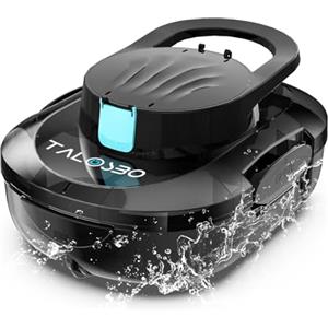TALOSBO Pleco S1 Robot per Piscina Senza Fili, Automatica 80 Min, Doppio Motore, Ricarica 2,5 Ore, Pulizia Completa Fondo per Piscine Fuori Terra, per Piscine Fuori Terra