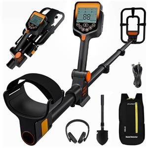 LOLARAN Metal Detector Professionale Pieghevole e Portatile, Batteria Ricaricabile al Litio, Alta Precisione per Oro e Metalli, Schermo LCD, Bobina Impermeabile, Ideale per Principianti e Esperti
