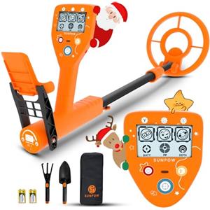 SUNPOW Metal Detector per Bambini - Metal Detector Leggero e Impermeabile - con Display LCD Cartoon, 3 modalità, Rilevatore d'Oro Regolabile - Facile da trasportare e da usare