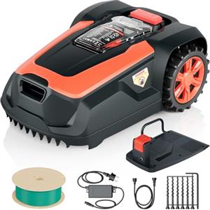 OKAYBOT Robot Tagliaerba con Filo Perimetrale 1400 m², Pendenza 47%, Altezza di Taglio 25-65mm, Controllo via App
