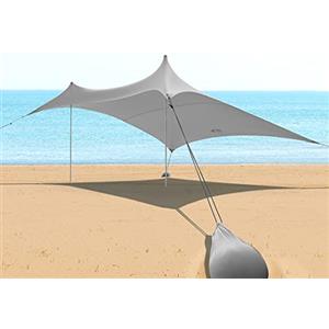 Night Cat Tenda da Spiaggia Baldacchino Parasole UPF 50+ Protezione UV con Pali Alluminio Ancoraggio Sabbia per Cortile Parco Spiaggia