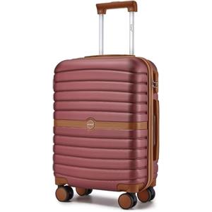 KONO Valigia Bagaglio a Mano 55x40x20 Rigida ABS+PC Trolley con 8 Ruote Leggero (55 cm, Bordeaux)