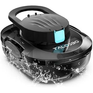 TALOSBO Pleco S1 Robot Piscina Senza Fili, Doppio Motore, Aspirapolvere Automatico per Piscina Che Dura 80 Minuti, per Piscine Fuori Terra