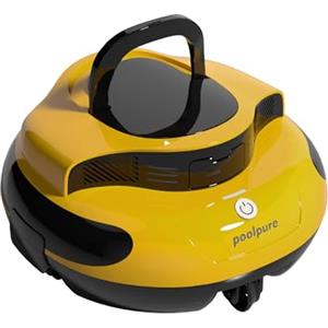 POOLPURE 2025 nuovo robot da piscina, 55 Wh, 120 minuti di pulizia, doppio motore, indicatori LED, funzione di parcheggio, IPX8, aspirapolvere senza fili, batteria gialla