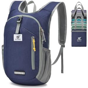 SKYSPER Zaino Pieghevole 10L, Zainetto Ultra Leggero Richiudibile Zaino Hiking Salvaspazio per Trekking Viaggi Brevi Escursioni Ciclismo, Ishe10ii-Blu scuro