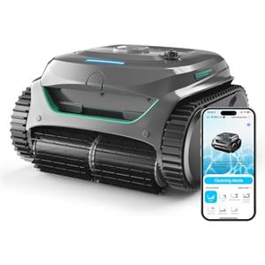 WYBOT C2 Robot Piscine Pareti e Fondo, Senza Fili per Piscine Interrate 150㎡, Doppia Filtrazione, 3 Motori, Aspirazione Potente, Pulizia Pareti & Linea d'Acqua, 180 Min, App(Grigio-Verde Grigio)