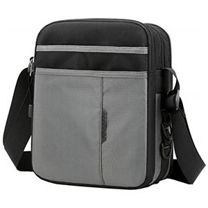 SPAHER Borsa a Tracolla da Uomo Leggera - Zaino Crossbody Casual Impermeabile per Lavoro e Viaggio - Satchel Sling Regalo Uomo Grigio