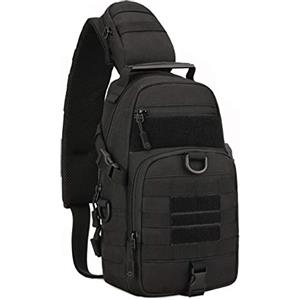 VINBAGGE Monospalla Uomo,Zaino Monospalla Monospalla Uomo Piccolo Borsa Petto Regolabile Velcro Per Sport Pesca Campeggio Escursionismo Ciclismo Trekking(Nero)