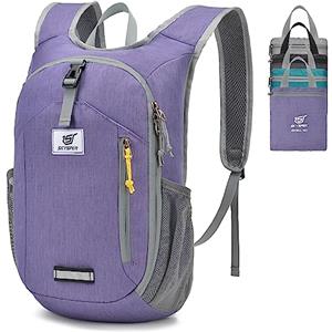 SKYSPER Zaino Pieghevole 10L, Zainetto Ultra Leggero Richiudibile Zaino Hiking Salvaspazio per Trekking Viaggi Brevi Escursioni Ciclismo, Ishe10ii-Viola