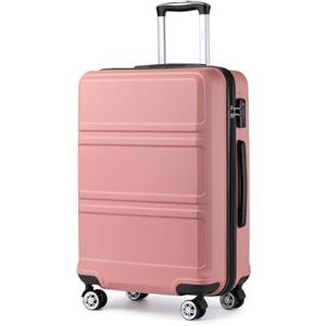 KONO Valigia Grande Rigida Trolley Grande da Viaggio in ABS Valigie con 4 Ruote e Lucchetto TSA 75x48x30cm, Nude