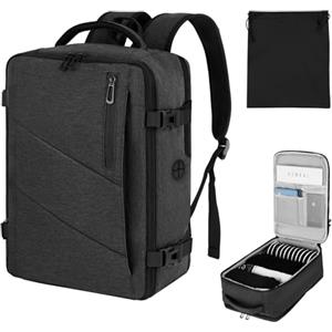 VOESLD Zaino 45x36x20 per Easyjet, Zaino da Viaggio Aereo Bagaglio a Mano Grigio Zaini Porta PC Donna Uomo Impermeabile Zaini Bagaglio a Mano per Tutte le Principali Compagnie Aeree