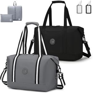 SPAHER 2X Borsone da Viaggio Bagaglio a Mano 40x30x25 Eurowings Borsone Palestra Sportiva Grande Donna Uomo 30L Pieghevole Borsa da Viaggio Piscina Fitness Impermeabile Travel Duffel Cabin Bag