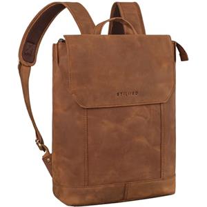 STILORD 'Sage' Zaino Donna e Uomo Pelle Borsa a Tracolla Pc 13,3 Pollici Cuoio Zaino Antifurto Multitasche Traspirante per Lavoro Scuola Università, Colore:tan marrone - scuro