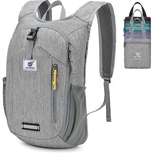 SKYSPER Zaino Pieghevole 10L, Zainetto Ultra Leggero Richiudibile Zaino Hiking Salvaspazio per Trekking Viaggi Brevi Escursioni Ciclismo, Ishe10ii-Grigio