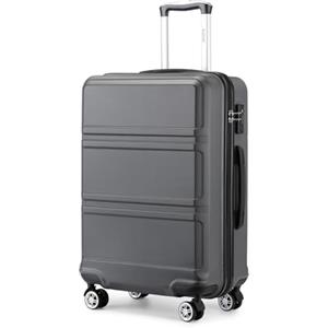 KONO Valigia Grande 75cm Rigida e Leggero ABS Valigie con TSA Lucchetto e 4 Ruote Rotanti, Grigio