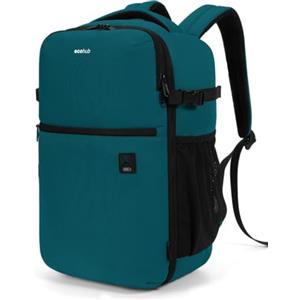 ECOHUB Zaino Ryanair 40x20x25, Zaino da Viaggio per Aereo per Laptop da 14 Pollici, Zaino Riciclato Resistente All'acqua Bagaglio a Mano per Scuola Lavoro e Trekking, 20L-Turchese
