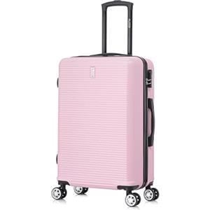 CELIMS - Grande Valigia da Viaggio Rosa Pallido Rigida con 4 Ruote Leggera Stiva 23kg 75cm | Serratura Integrata | ABS | Valigia Grande con 4 Ruote 75cm | Valigia Rosa Pallido