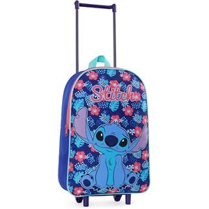Disney Stitch Valigie per Bambini, Valigia Trolley Bagaglio a Mano Bambino, 39 x 27 cm, 10,5L, 2 Ruote, Chiusura Zip