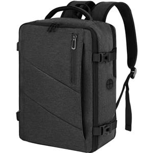 VOESLD Zaino per Ryanair 40x20x25, Zaino da Viaggio Aereo Bagaglio a Mano Porta PC Donna Uomo Grigio Scuro per Tutte le Principali Compagnie Aeree, 20L
