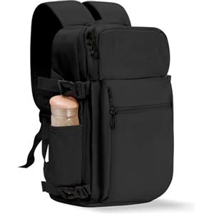 VOESLD per Ryanair Zaino da Viaggio 40x20x25, Zaino Aereo Cabina Bagaglio a Mano Sotto il Sedile Zaino Borse da Viaggi Donna Uomo Porta PC per Wizzair | Volotea | Vueling (Marrone) (Black40x20x25)