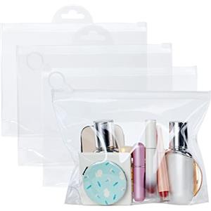 OSDUE 4 Pezzi Sacchetti da Viaggio - Borsa Cosmetici Trasparente in EVA, Impermeabili, con Zip per Vacanze, Bagno, Riutilizzabile