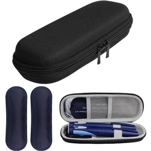 ACWOO Borsa Termica per Insulina, Borsa per Diabetici da Viaggio con 2 Impacchi di Ghiaccio, Portatile Custodia Per Insulina Per Diabetici, Perfetto per l'aereo, le Vacanze e i Viaggi D'affari (Nero)